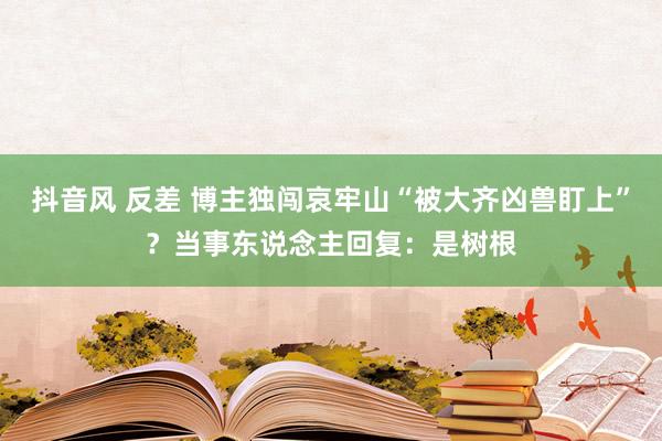 抖音风 反差 博主独闯哀牢山“被大齐凶兽盯上”？当事东说念主回复：是树根