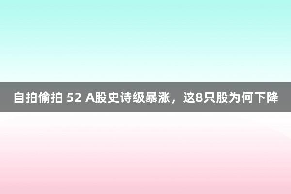 自拍偷拍 52 A股史诗级暴涨，这8只股为何下降