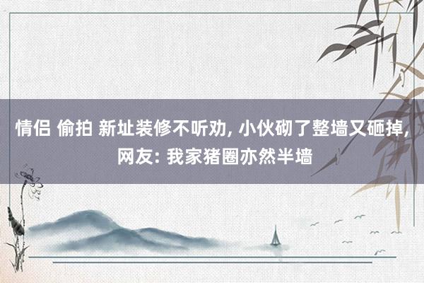 情侣 偷拍 新址装修不听劝， 小伙砌了整墙又砸掉， 网友: 我家猪圈亦然半墙