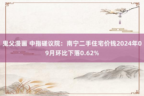 鬼父漫画 中指磋议院：南宁二手住宅价钱2024年09月环比下落0.62%