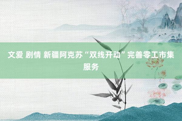 文爱 剧情 新疆阿克苏“双线开动”完善零工市集服务