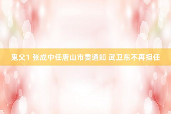 鬼父1 张成中任唐山市委通知 武卫东不再担任