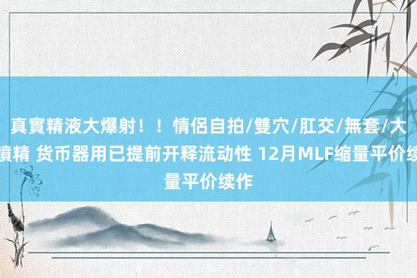 真實精液大爆射！！情侶自拍/雙穴/肛交/無套/大量噴精 货币器用已提前开释流动性 12月MLF缩量平价续作