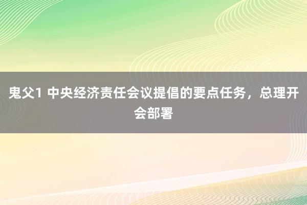 鬼父1 中央经济责任会议提倡的要点任务，总理开会部署